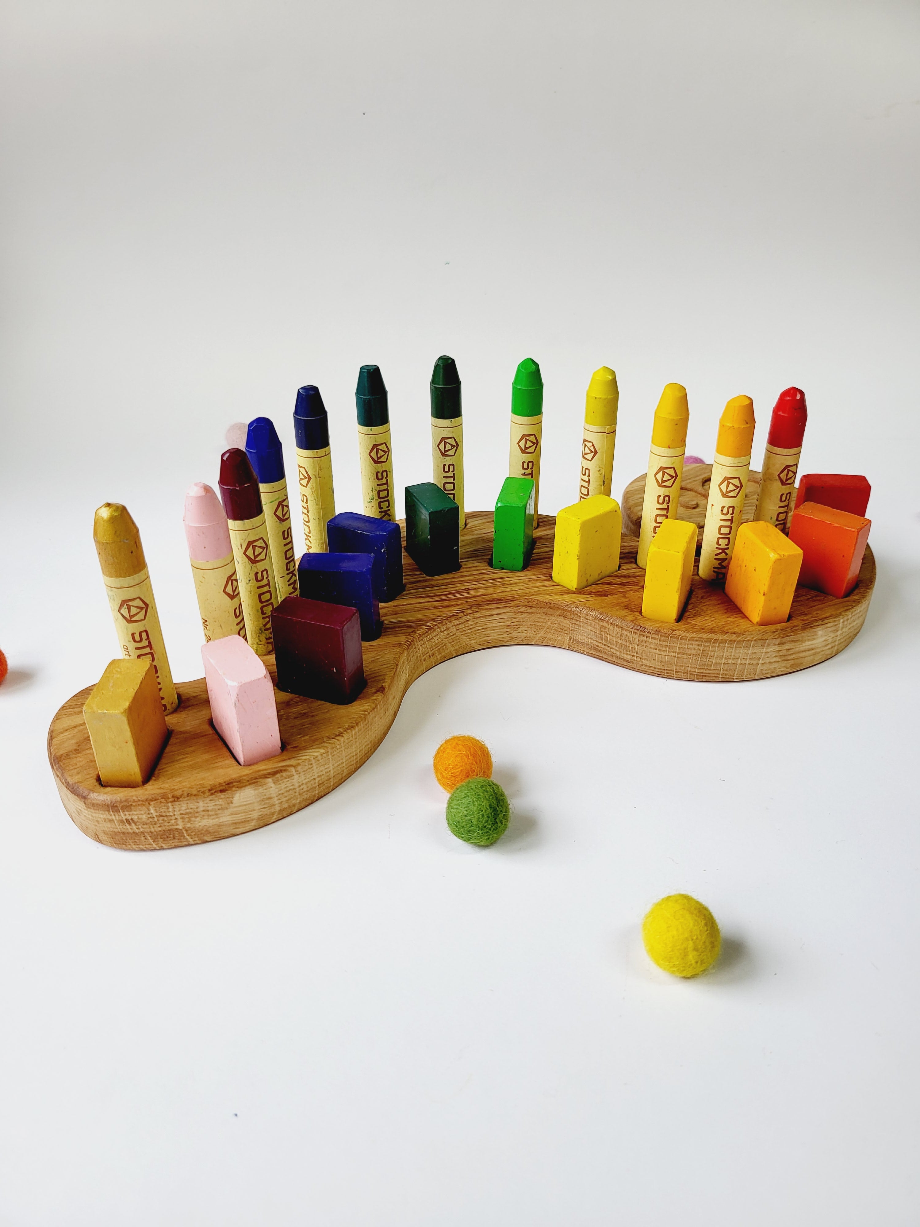 Waldorf crayon holder for Stockmar 12 blocks and 12 sticks