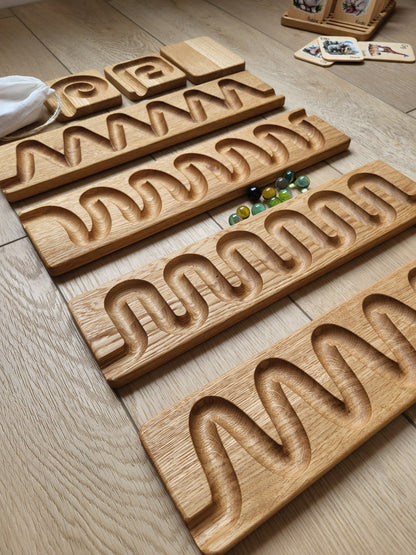 Wooden Marble Run Track Set