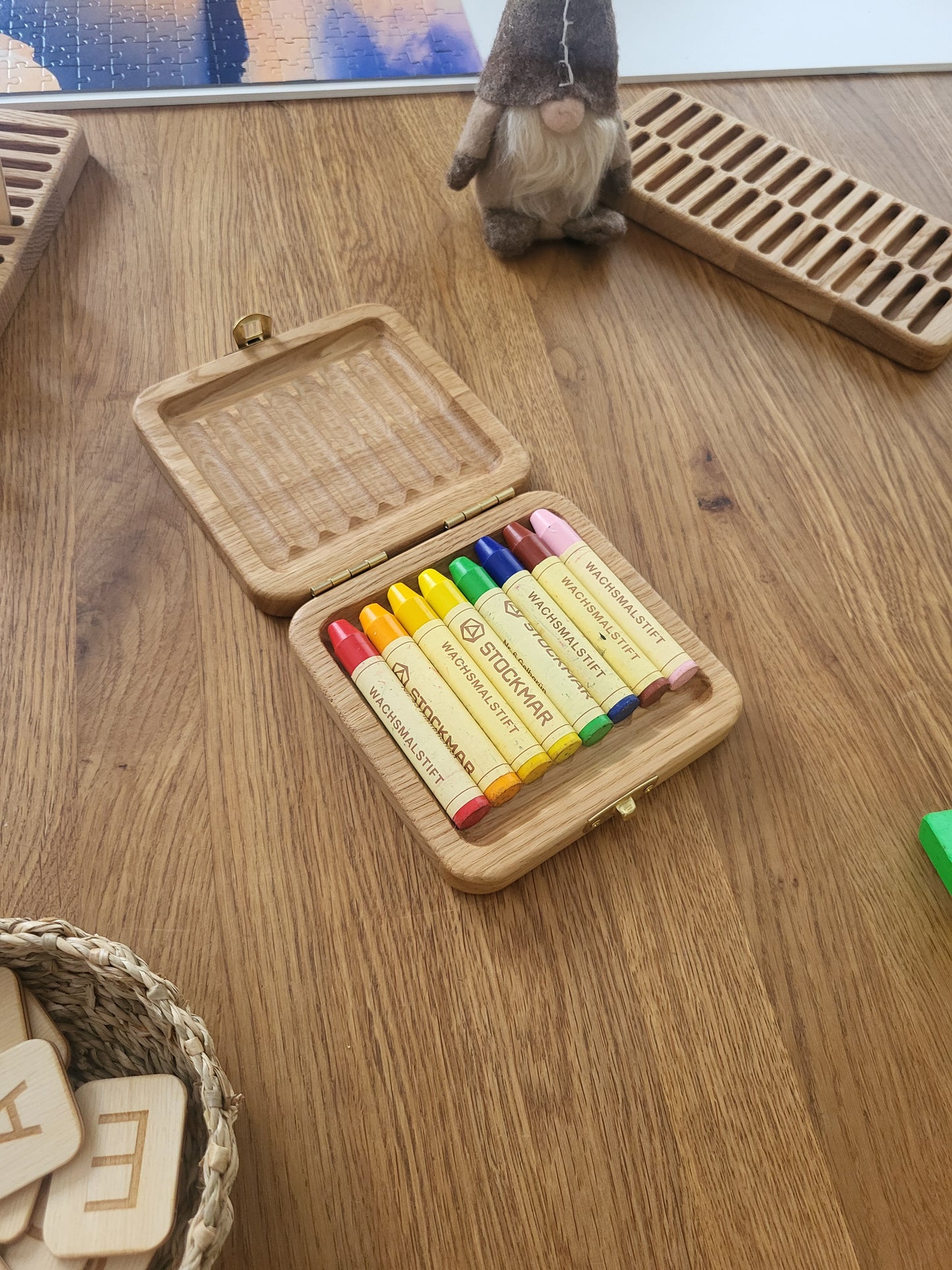 Stockmar crayon holder case for 8 sticks and for 8 blocks