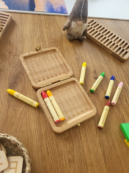 Stockmar crayon holder case for 8 sticks and for 8 blocks