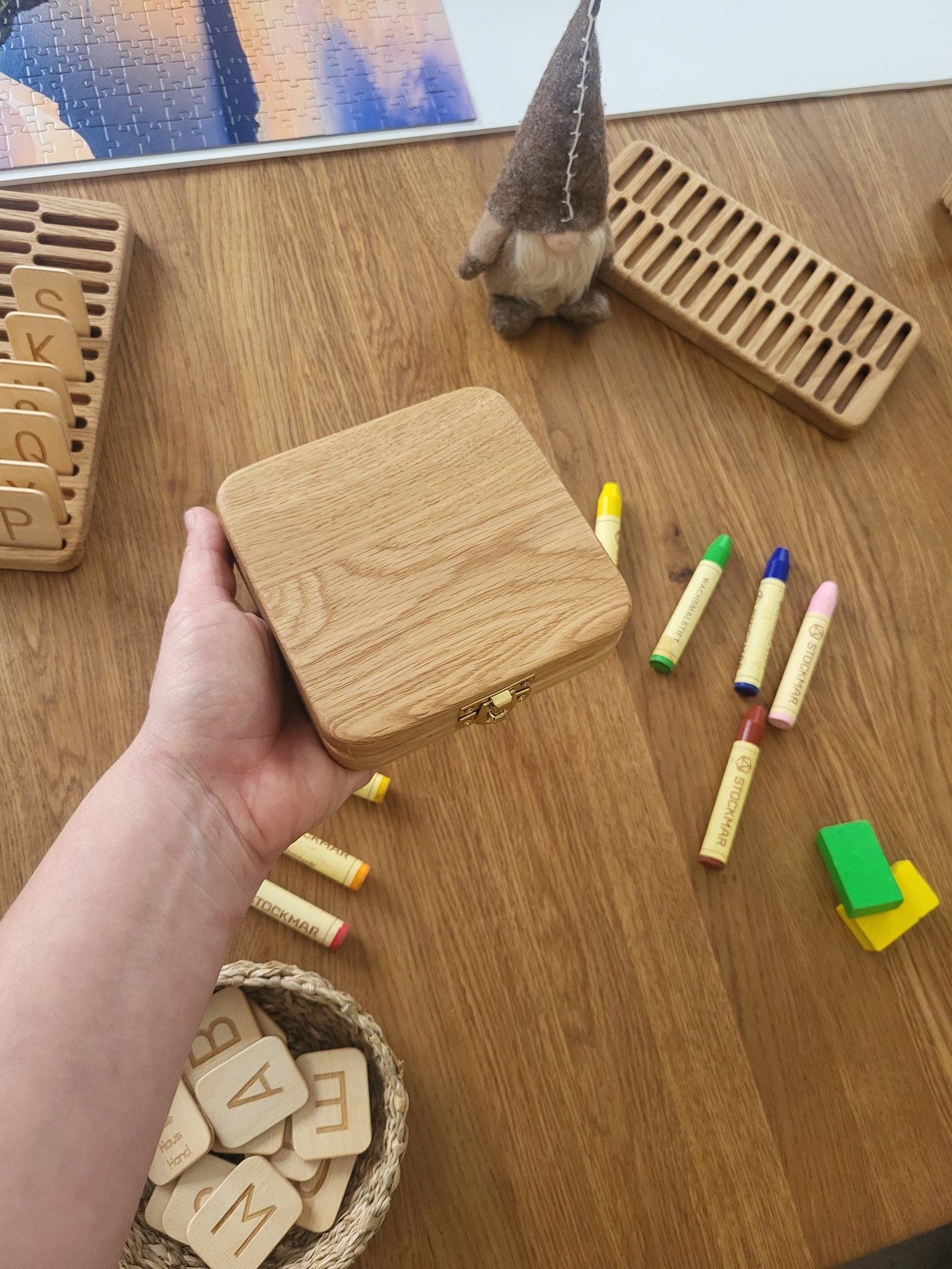 Stockmar crayon holder case for 8 sticks and for 8 blocks