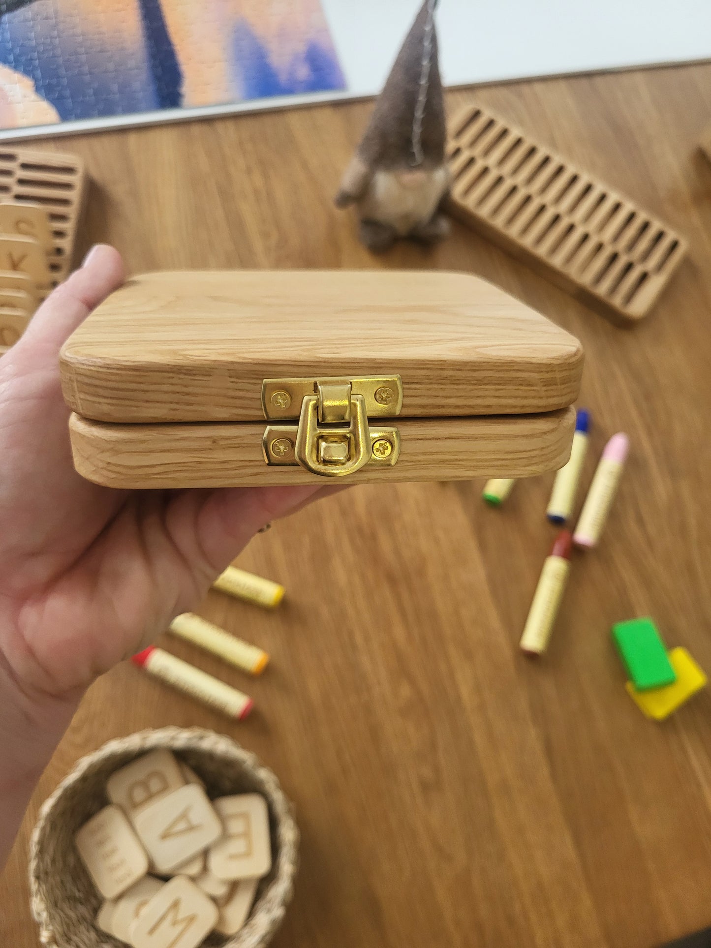 Stockmar crayon holder case for 8 sticks and for 8 blocks