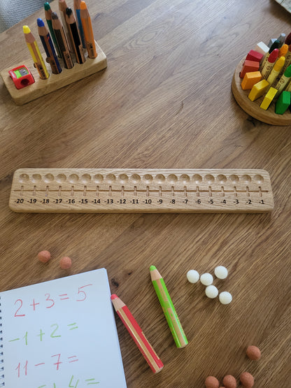 Montessory Wooden Number Line Board -  Positive and Negative