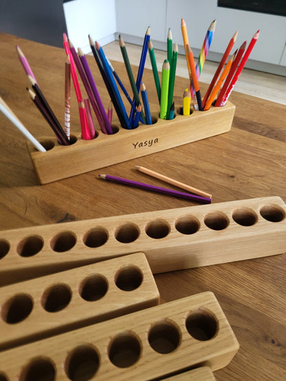 PORTE-CRAYONS en bois à 10 trous CRAYONS NON INCLUS