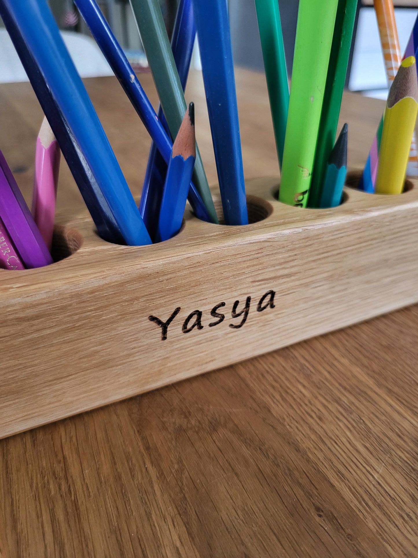 PORTE-CRAYONS en bois à 10 trous CRAYONS NON INCLUS