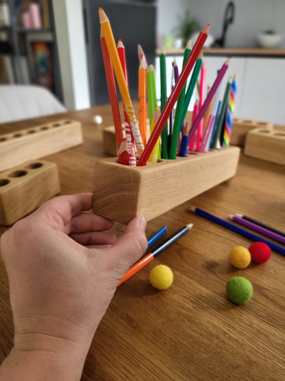 PORTE-CRAYONS en bois à 10 trous CRAYONS NON INCLUS
