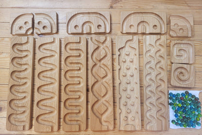 Murmelbahn-Set aus Holz