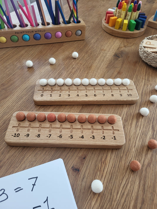 Planche Montessori Numérique en Bois - Outils d'Addition et de Soustraction Mathématiques