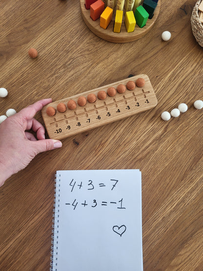 Zehnerrahmen mit Filzkugeln