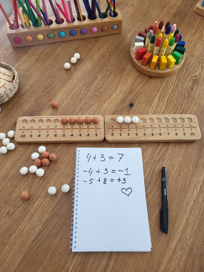 Zehnerrahmen mit Filzkugeln