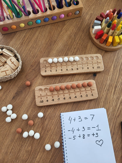Zehnerrahmen mit Filzkugeln