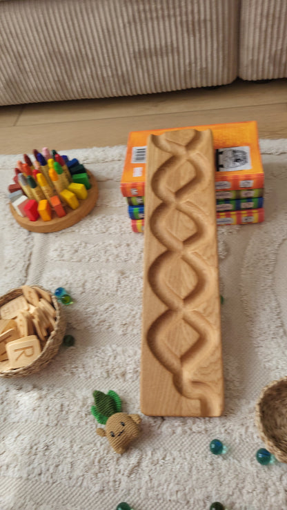 Wooden marble run track