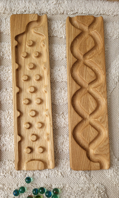 Wooden marble run track