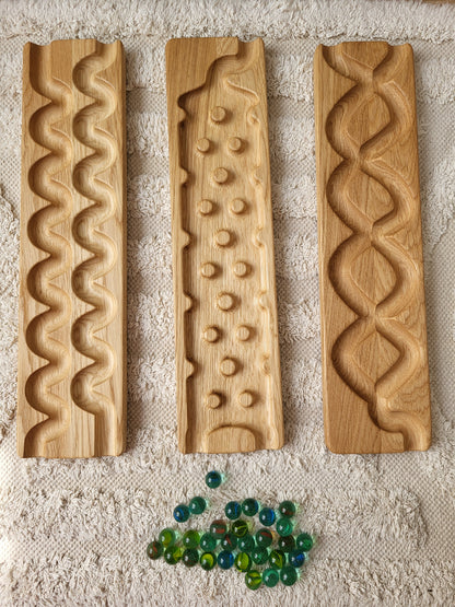 Wooden marble run track