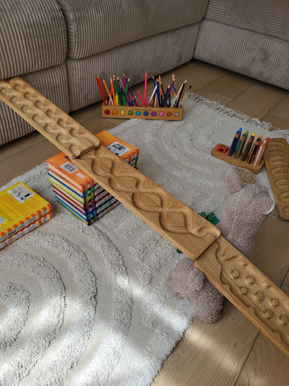 Wooden marble run track