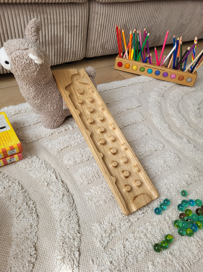 Wooden marble run track