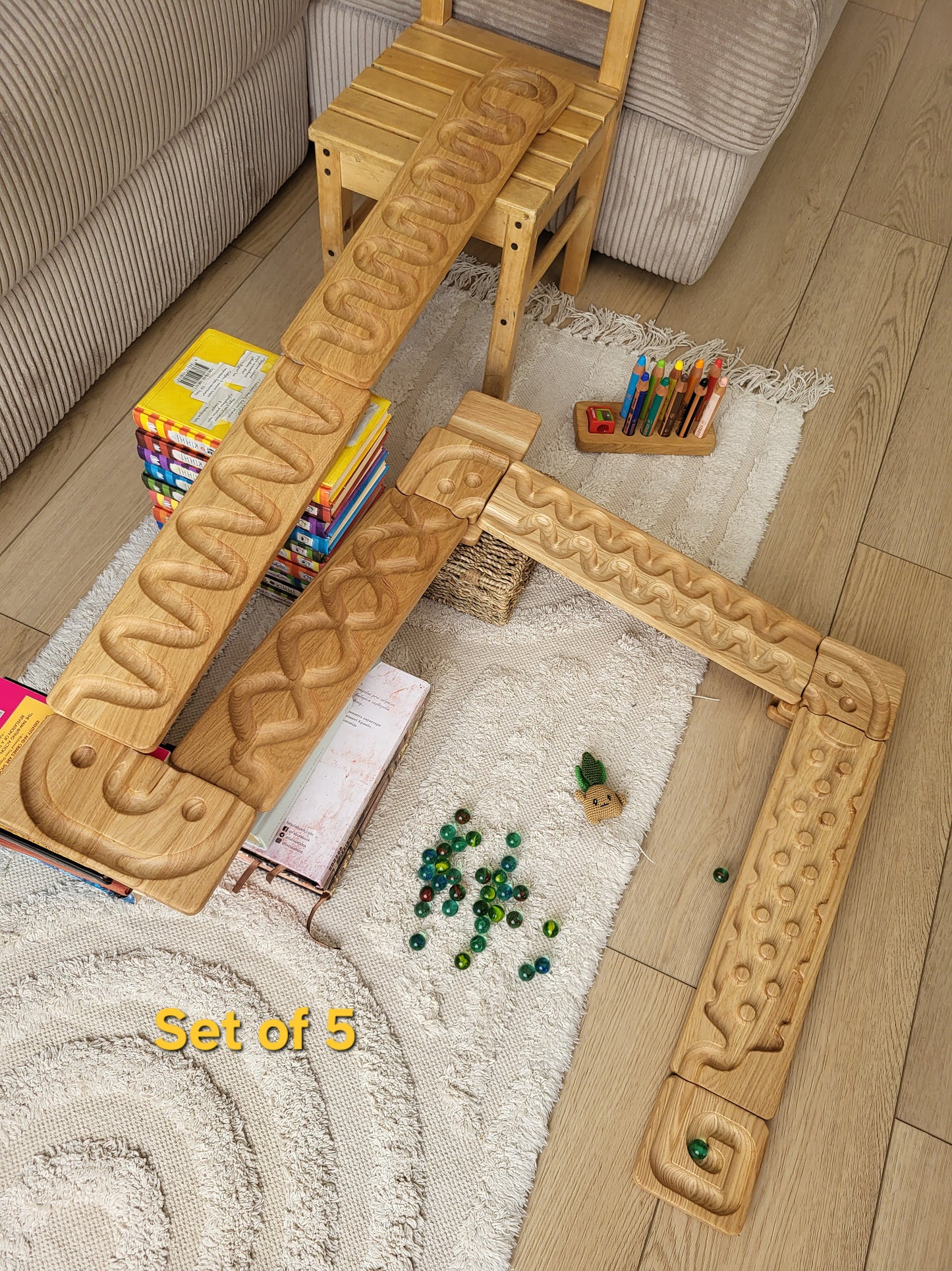 Murmelbahn-Set aus Holz
