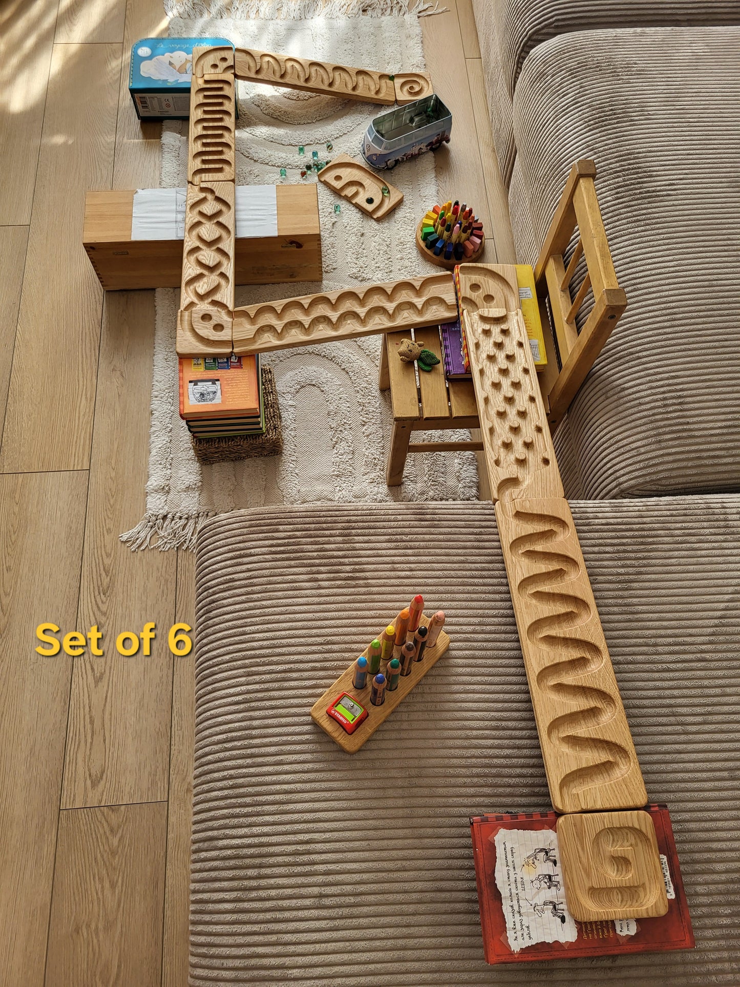 Murmelbahn-Set aus Holz