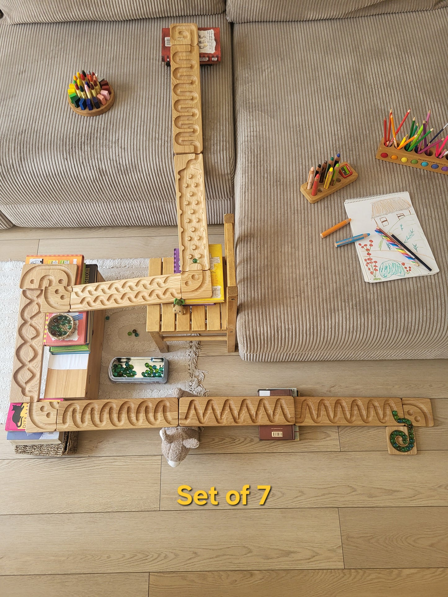 Murmelbahn-Set aus Holz