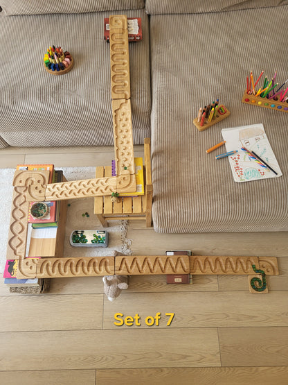 Murmelbahn-Set aus Holz