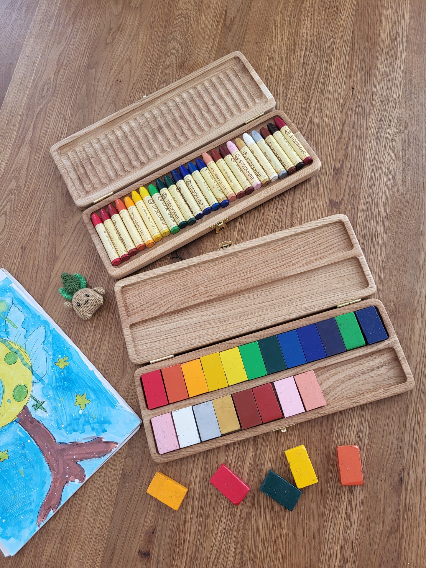 Stockmar crayon holder case for 24 sticks and for 24 blocks