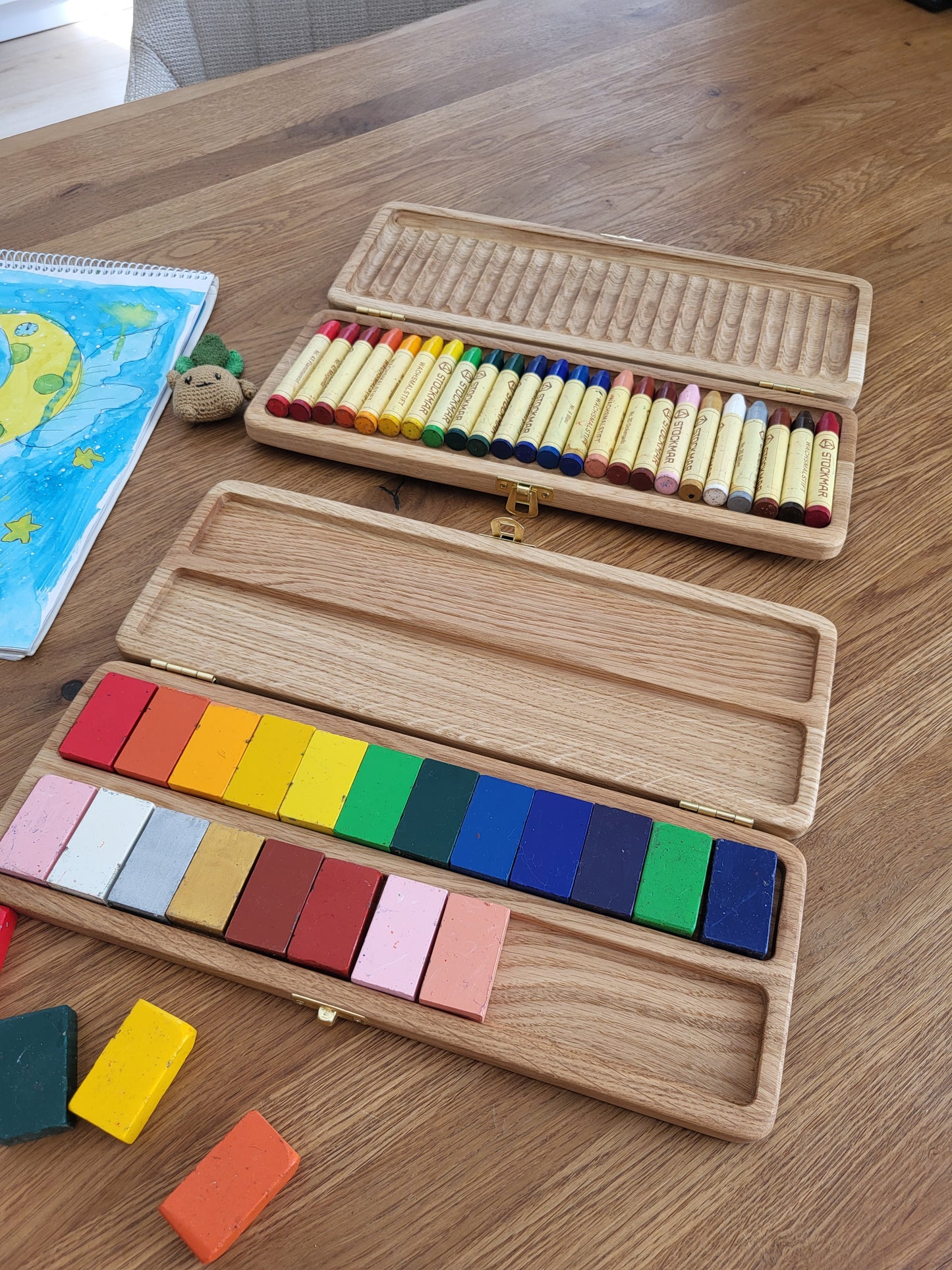 Stockmar crayon holder case for 24 sticks and for 24 blocks
