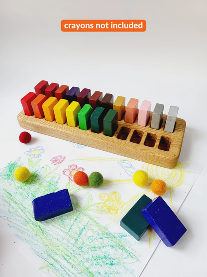 Wooden crayon holder for Stockmar blocks and sticks