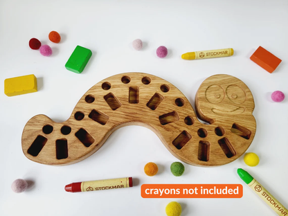Caterpillar shaped holder for Stockmar blocks and sticks crayons CRAYONS NOT INCLUDED