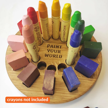 Waldorf Crayon round holder for Stockmar 12 Blocks and 12 Sticks CRAYONS NOT INCLUDED