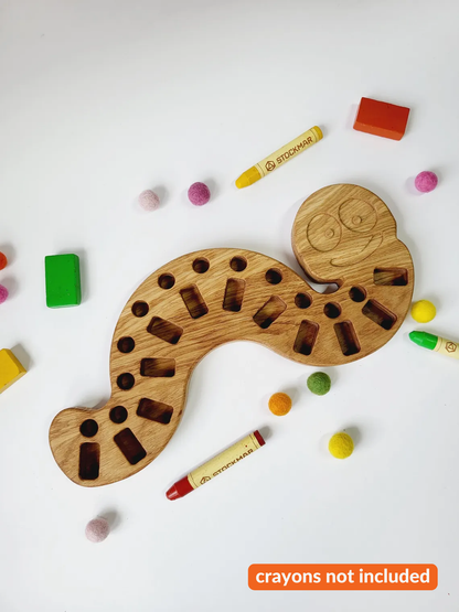 Caterpillar shaped holder for Stockmar blocks and sticks crayons CRAYONS NOT INCLUDED