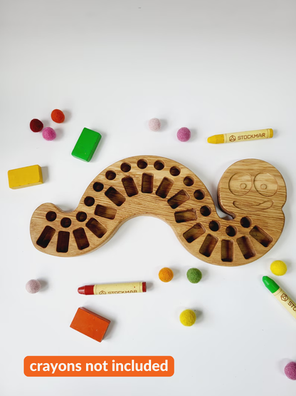 Caterpillar shaped holder for Stockmar blocks and sticks crayons CRAYONS NOT INCLUDED