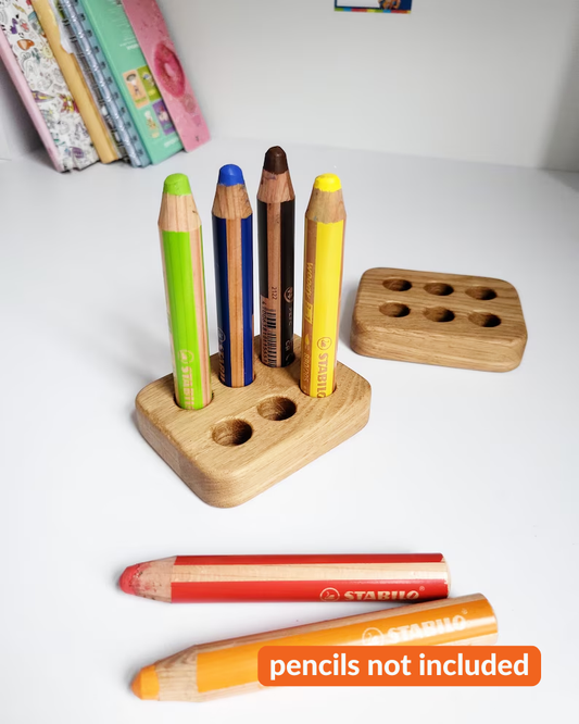 Stabilo Stiftehalter für 6 Woody-Bleistifte – Schreibtisch-Organizer für Homeschooling und Klassenzimmer