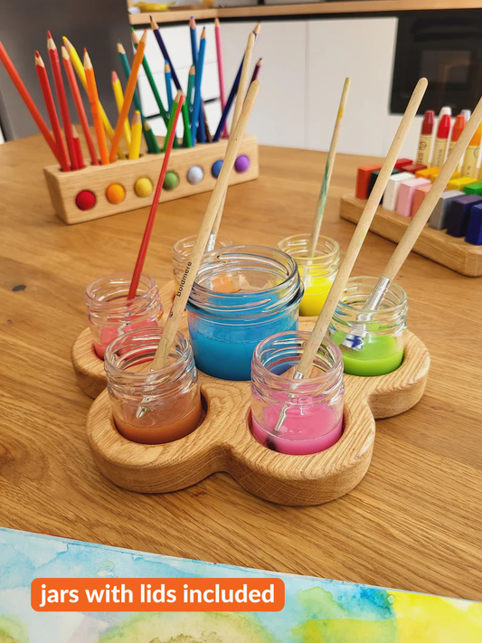 Waldorf paint jar holder for 7 jars