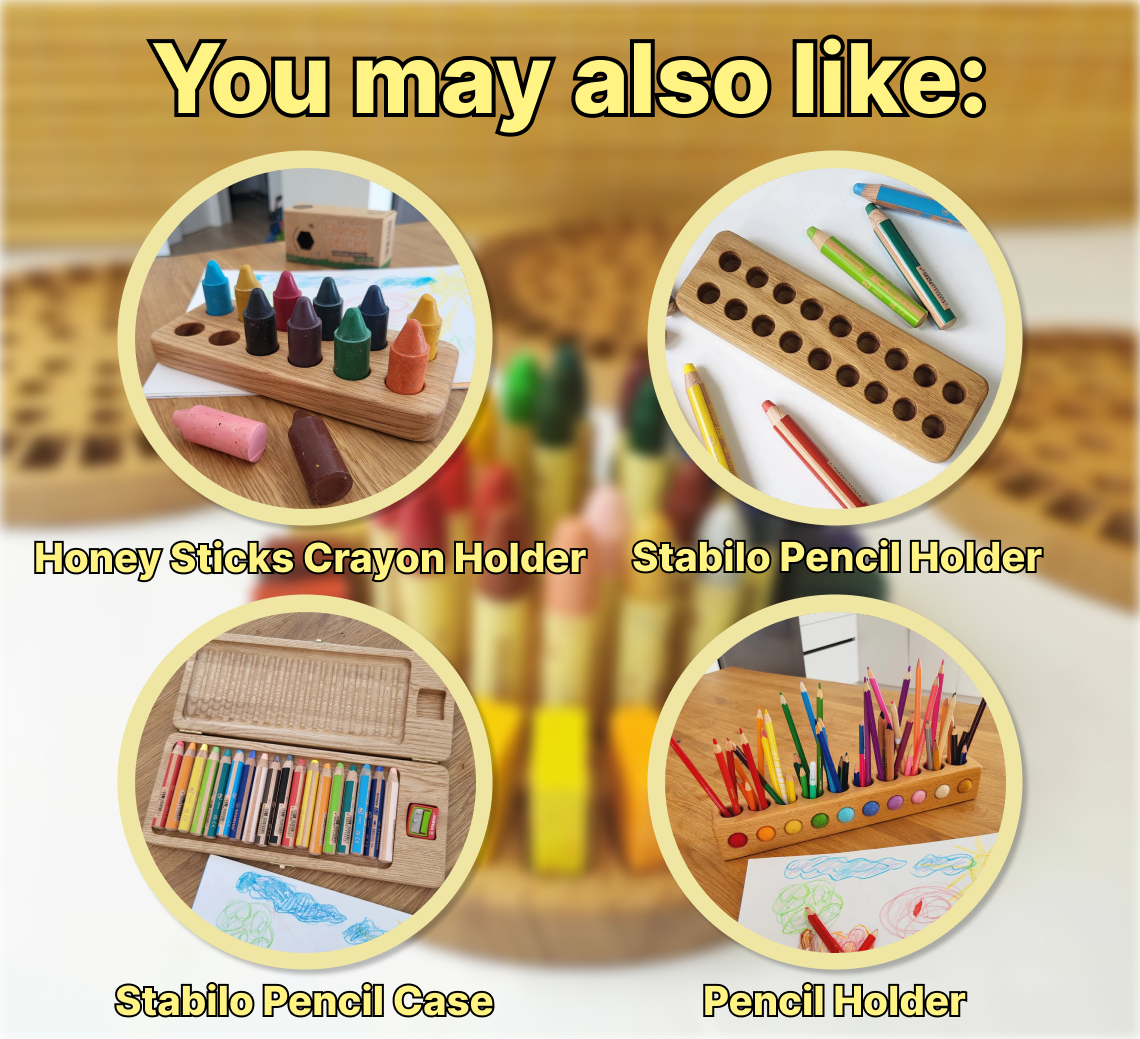 Wooden pencil holder with 8 holes for felt balls PENCILS NOT INCLUDED