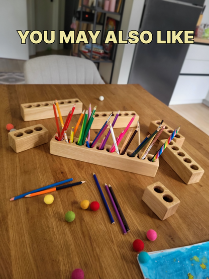 PORTE-CRAYONS en bois à 10 trous CRAYONS NON INCLUS