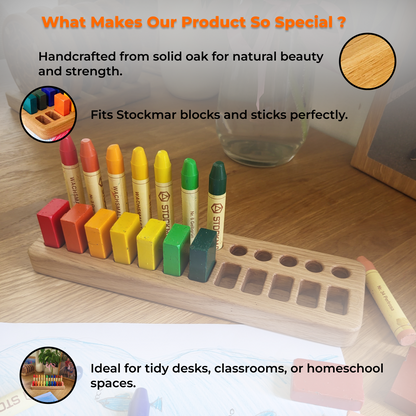 Waldorf Crayon holder for Stockmar 12 Blocks and 12 Sticks without crayons