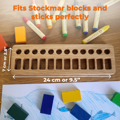 Waldorf Crayon holder for Stockmar 12 Blocks and 12 Sticks without crayons