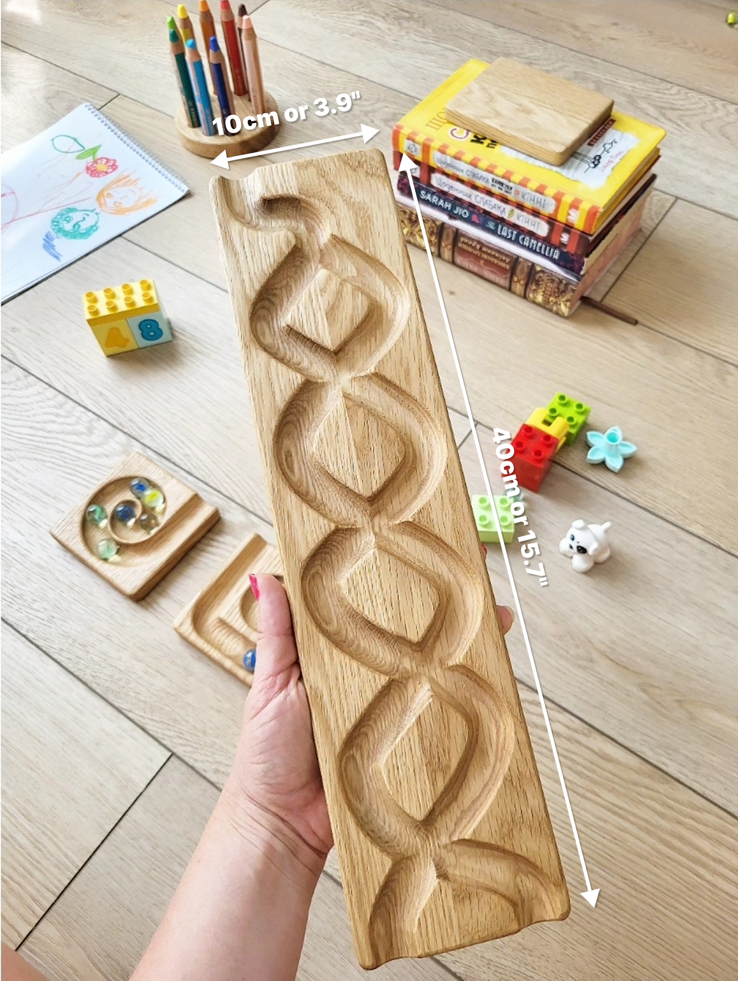 Wooden marble run track race