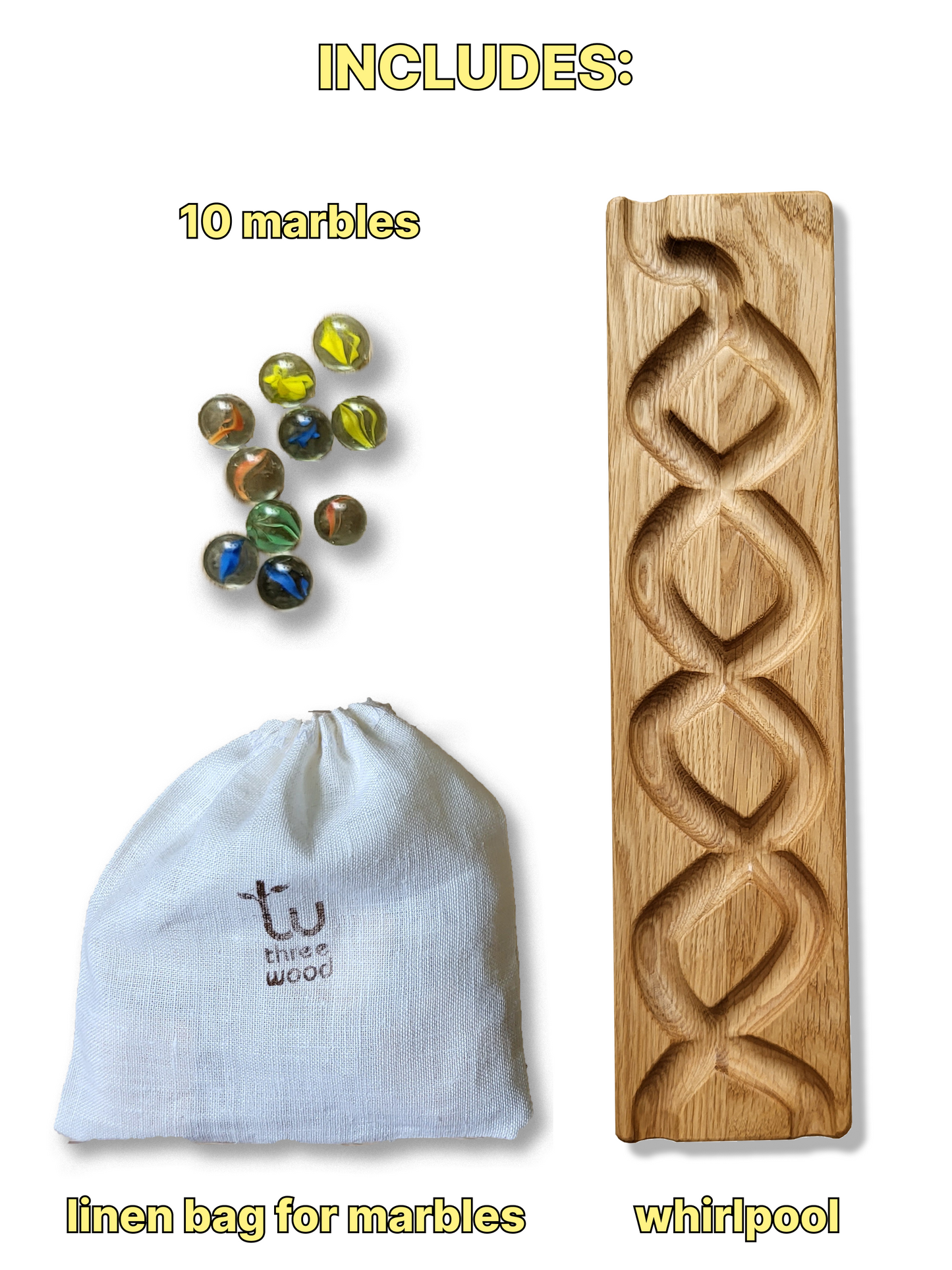 Wooden marble run track