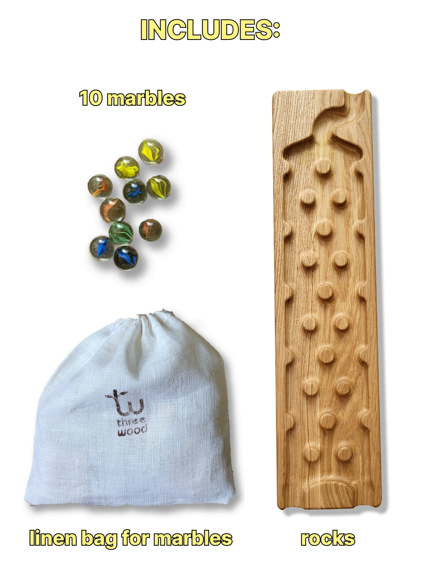 Wooden marble run track