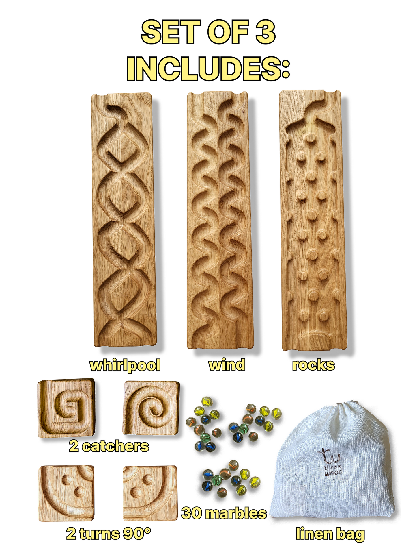Wooden marble run track race