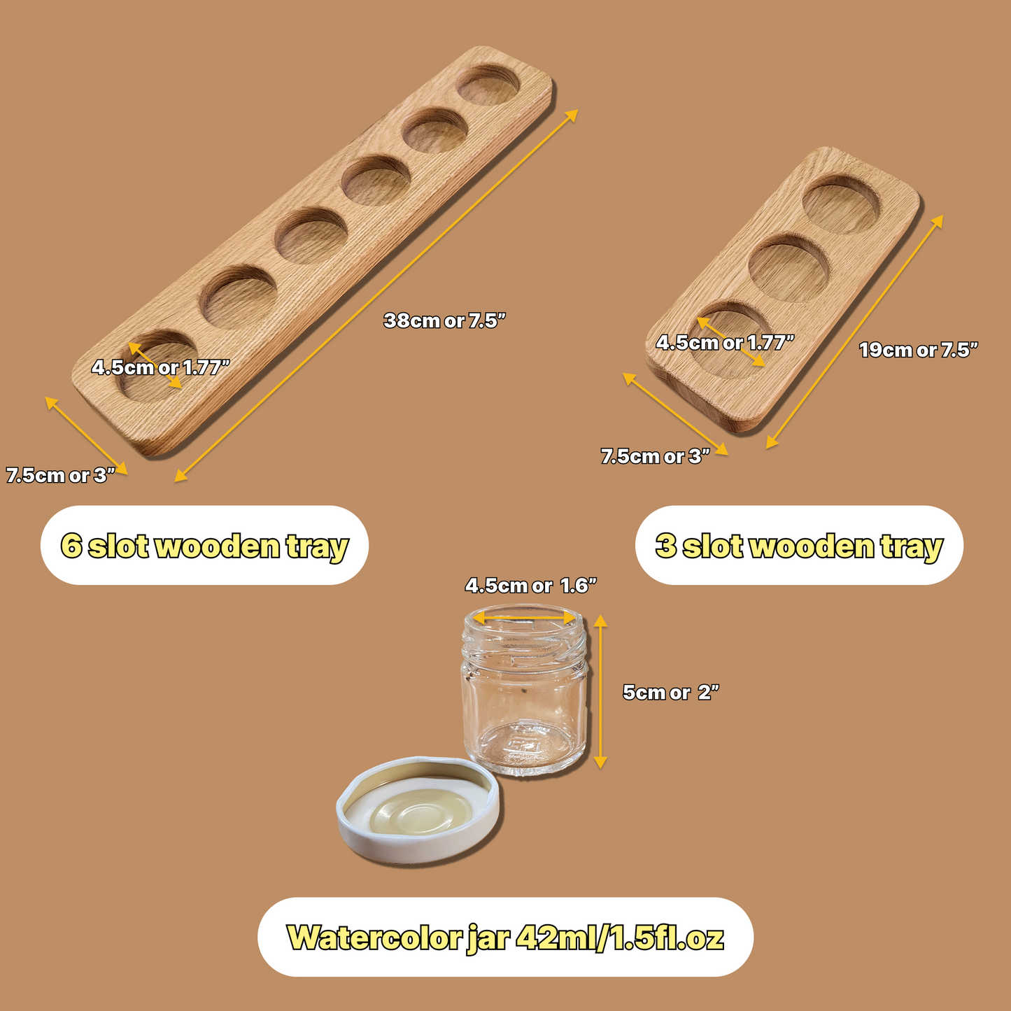 Farbtopfhalter, gerade Form, für 3 oder 6 Gläser