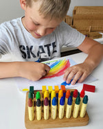 Load image into Gallery viewer, Waldorf Crayon holder for Stockmar 16 Blocks and 16 Sticks, RECTANGULAR, without crayons
