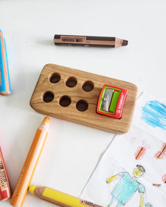 Stabilo pencil holder with place for sharpener for 6 woody pencils 3 in 1, without pencils