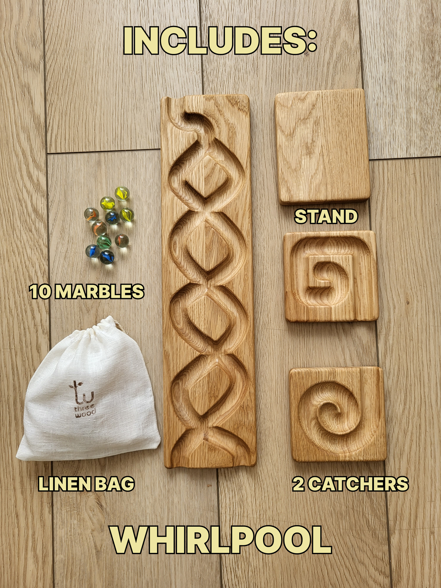 Wooden marble run track race