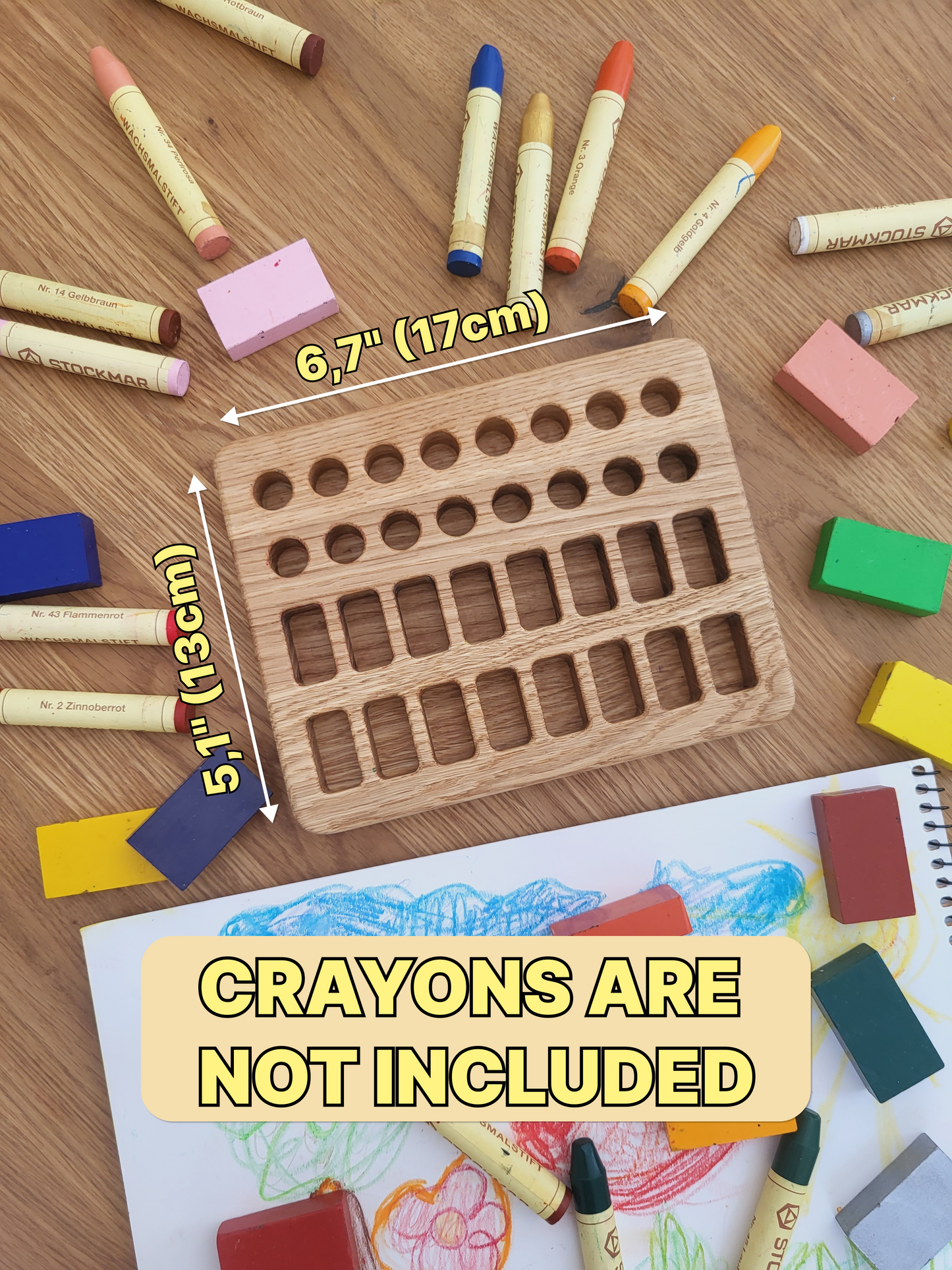 Waldorf Crayon holder for Stockmar 16 Blocks/16 Sticks