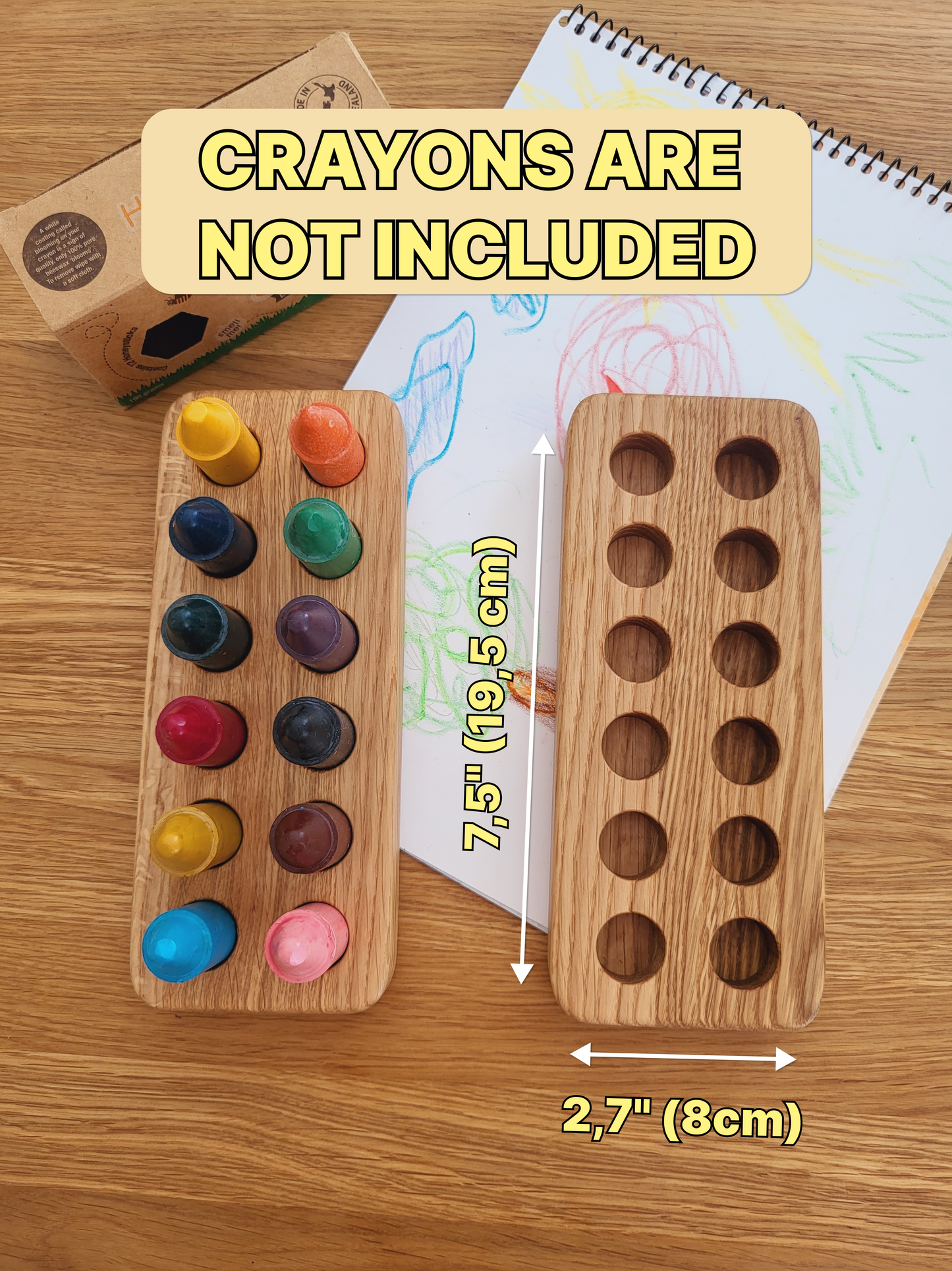 Crayon holder for 12 Honey Sticks crayons CRAYONS NOT INCLUDED