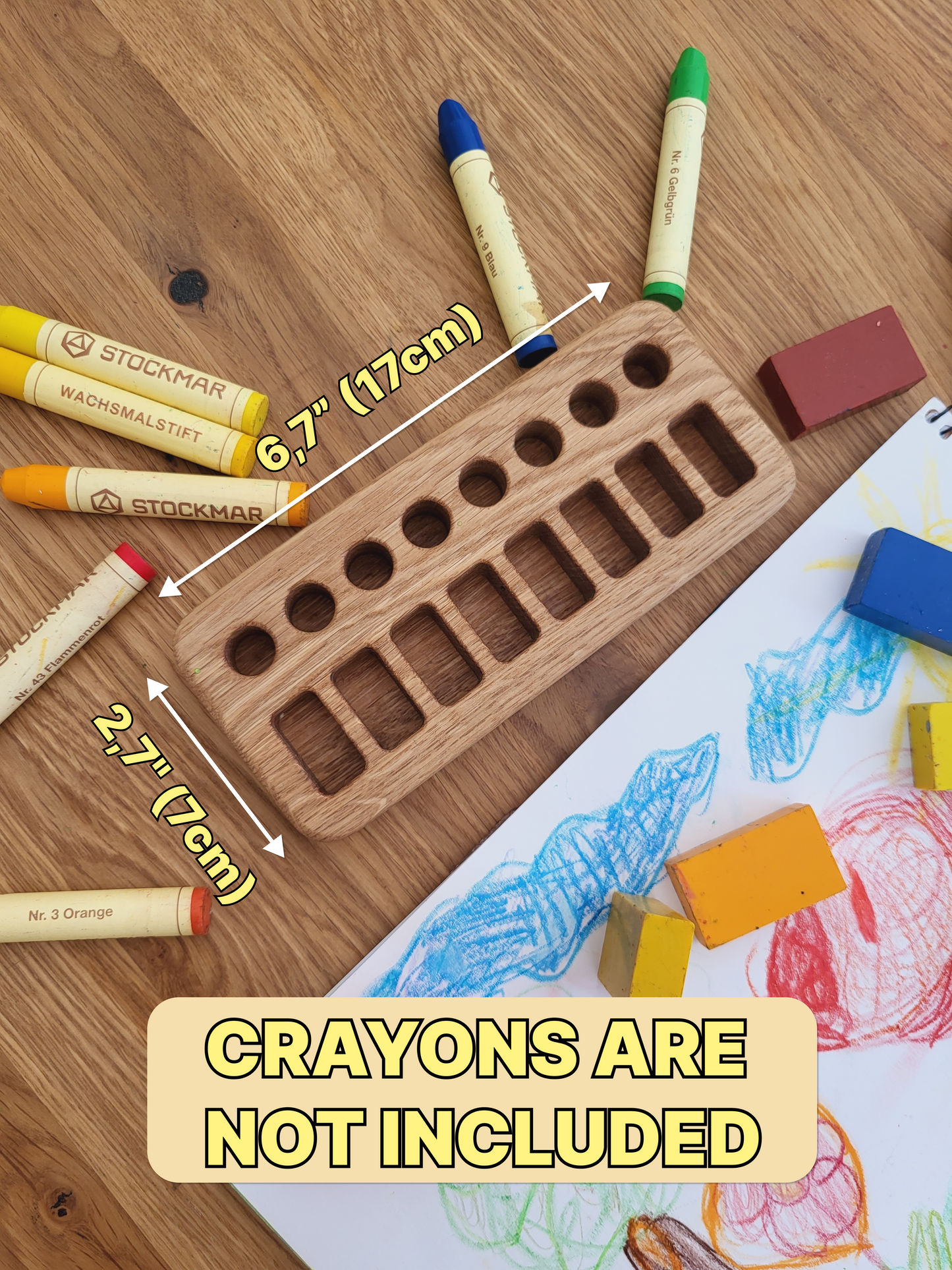 Waldorf Crayon holder for Stockmar 8 Blocks and 8 Sticks CRAYONS NOT INCLUDED