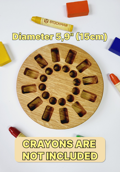 Waldorf Crayon round holder for Stockmar 12 Blocks and 12 Sticks CRAYONS NOT INCLUDED