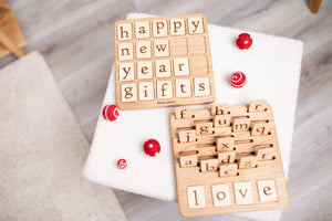 Montessori Alphabet wooden board with lowercase English cards